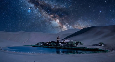 延時(shí)攝影看敦煌大漠星河